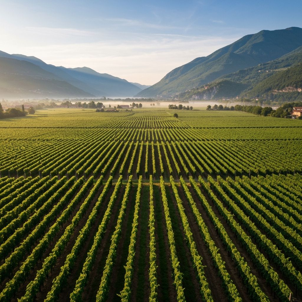 Le Piane vineyard rows